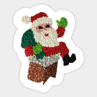 Christmas Popcorn Santa Stuck in the Chimney Sticker